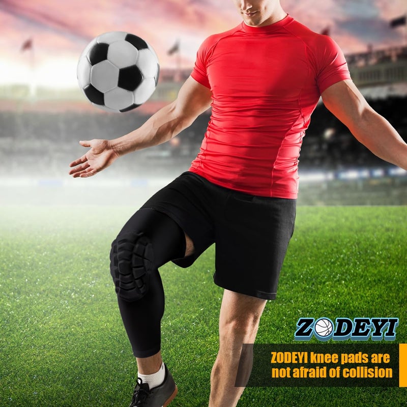 ZODEYI Knee Pads Wrestling Knee Sleeve Compression Leg Sleeves for Volleyball Basketball, Knee Compression Sleeve for Youth and Adult(Black_L_2 Pcs) - Image 4
